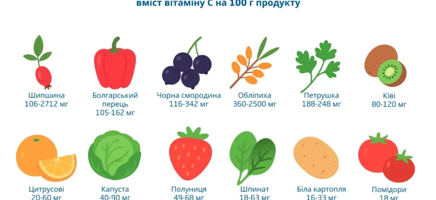 Скільки вітаміну C потрібно вживати щодня для здоров’я та імунітету?
