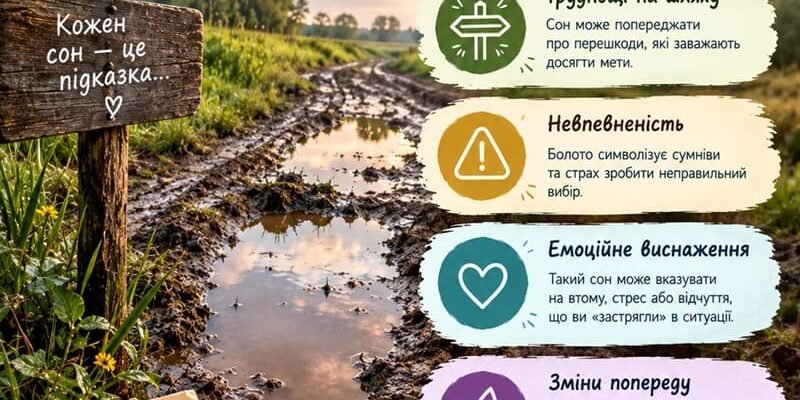 Тлумачення сновидінь: До чого сниться болото на дорозі та його знаки