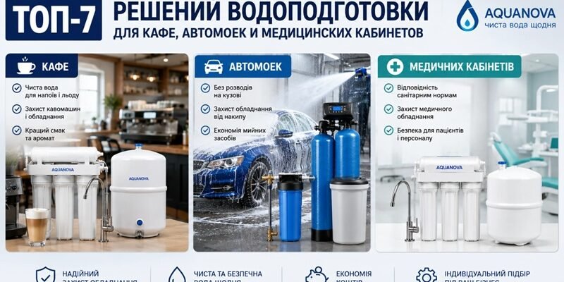 ТОП-7 решений водоподготовки для HoReCa, автомоек и медучреждений